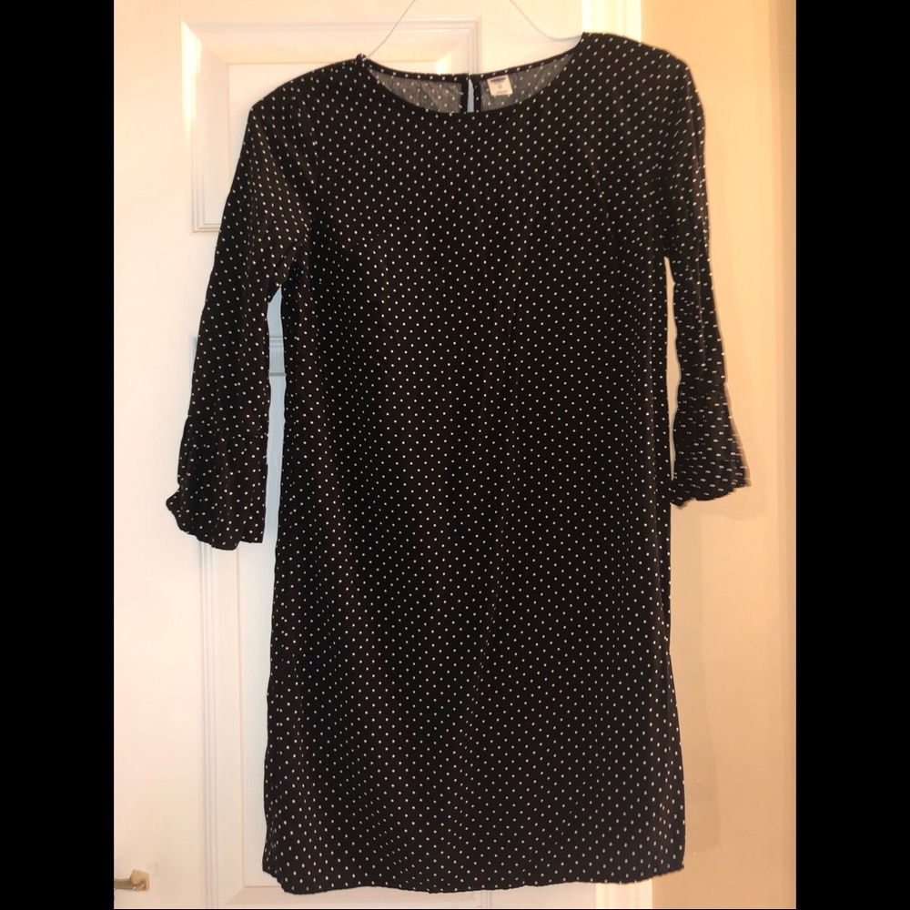 Black polka dot dress